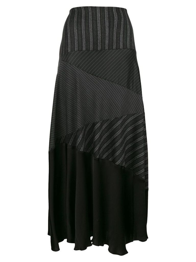 Romeo Gigli Pre-Owned stripe flared midi skirt - Black