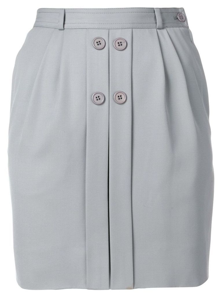 Valentino Pre-Owned button-detail fitted skirt - Grey