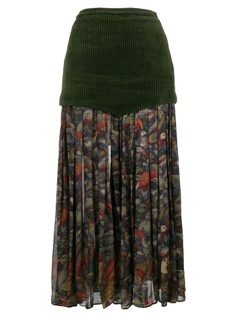 Versace Pre-Owned floral pleated midi skirt - Green