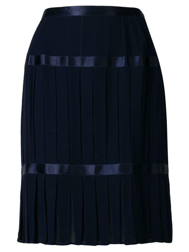 Yves Saint Laurent Pre-Owned pleated mid-length skirt - Blue