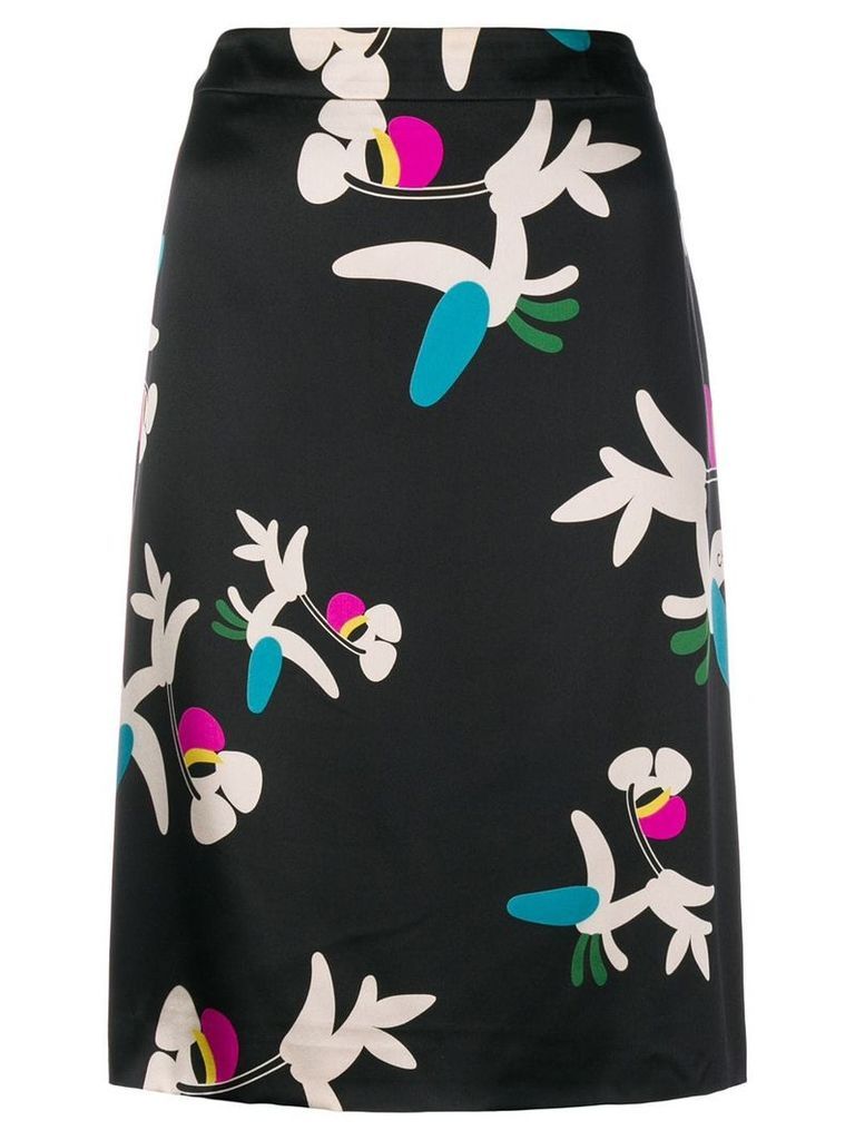 Chanel Pre-Owned printed A-line skirt - Black