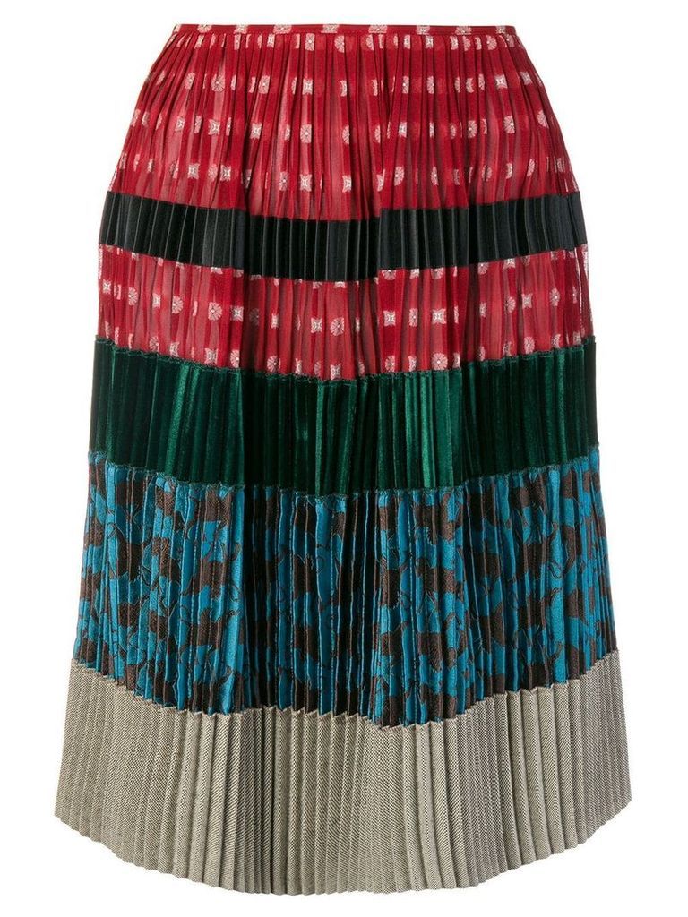 Jean Paul Gaultier Pre-Owned pleated patchwork skirt - Multicolour