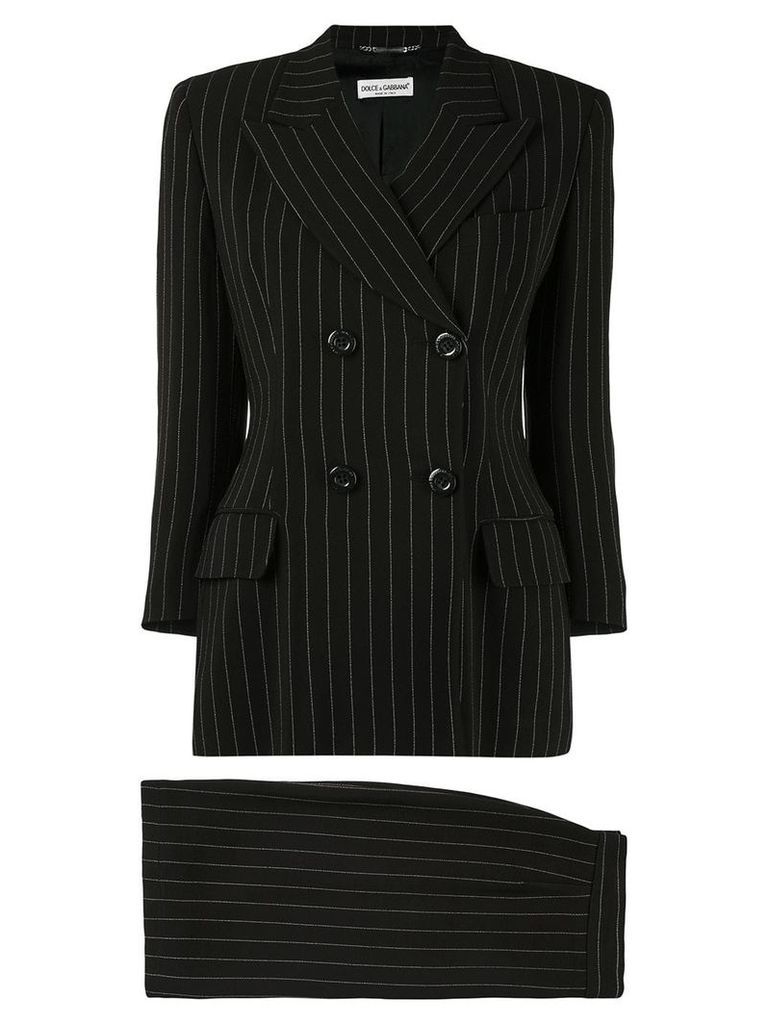 Dolce & Gabbana Pre-Owned pinstripe skirt suit - Brown