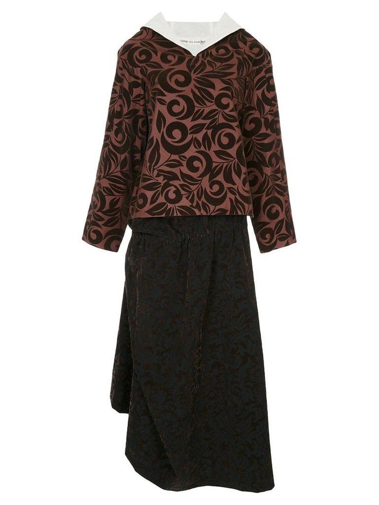 Comme Des Garçons Pre-Owned Swirling Fleur skirt suit - Brown