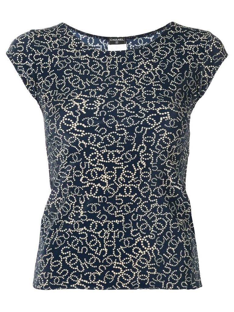 Chanel Pre-Owned CC N. 5 pattern blouse - Blue