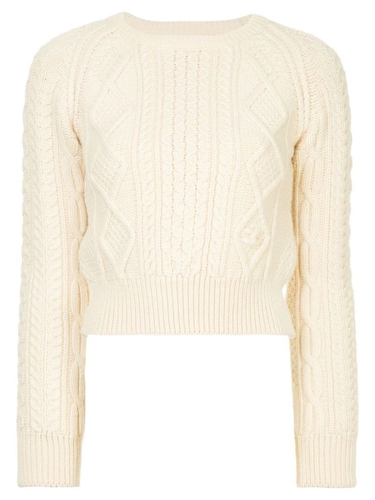Chanel Pre-Owned multi-patterned cropped jumper - White