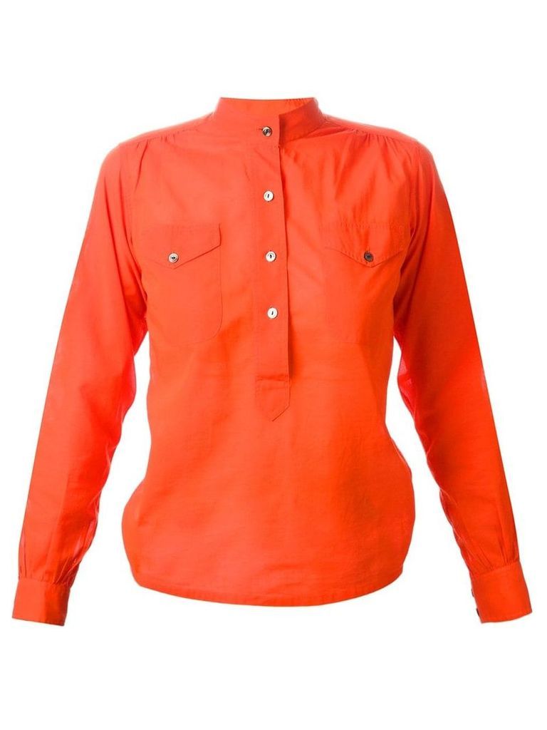 Yves Saint Laurent Pre-Owned mandarin neck shirt - ORANGE