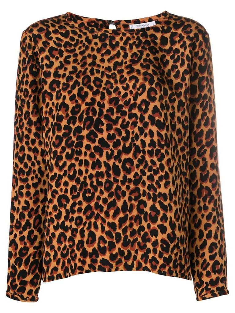 Yves Saint Laurent Pre-Owned leopard-print blouse - Brown