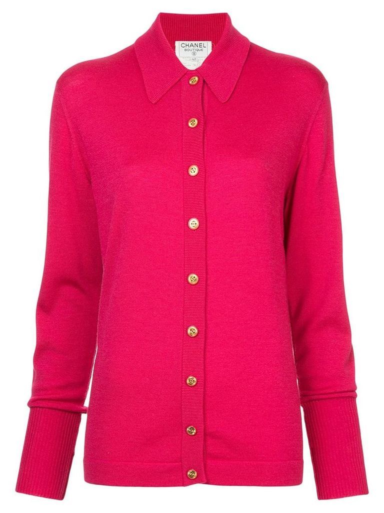 Chanel Pre-Owned classic collar buttoned cardigan - PINK