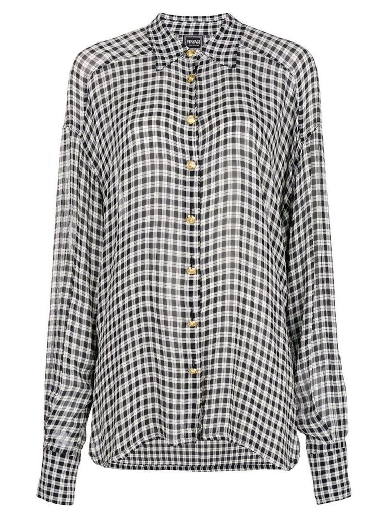 Versace Pre-Owned gingham checked shirt - Black
