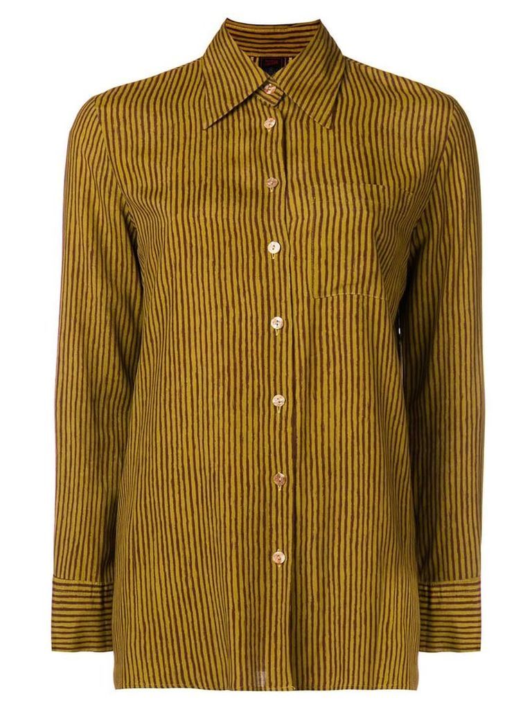 Jean Paul Gaultier Pre-Owned striped long sleeve shirt - Green