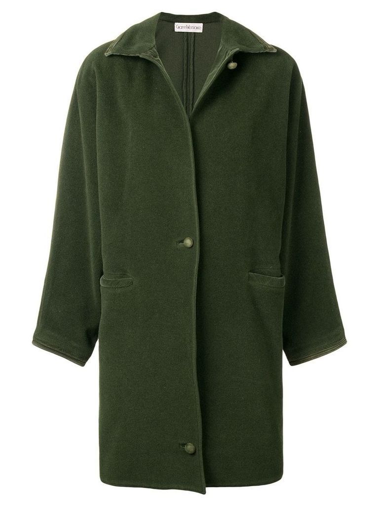 Versace Pre-Owned 1980's straight midi coat - Green
