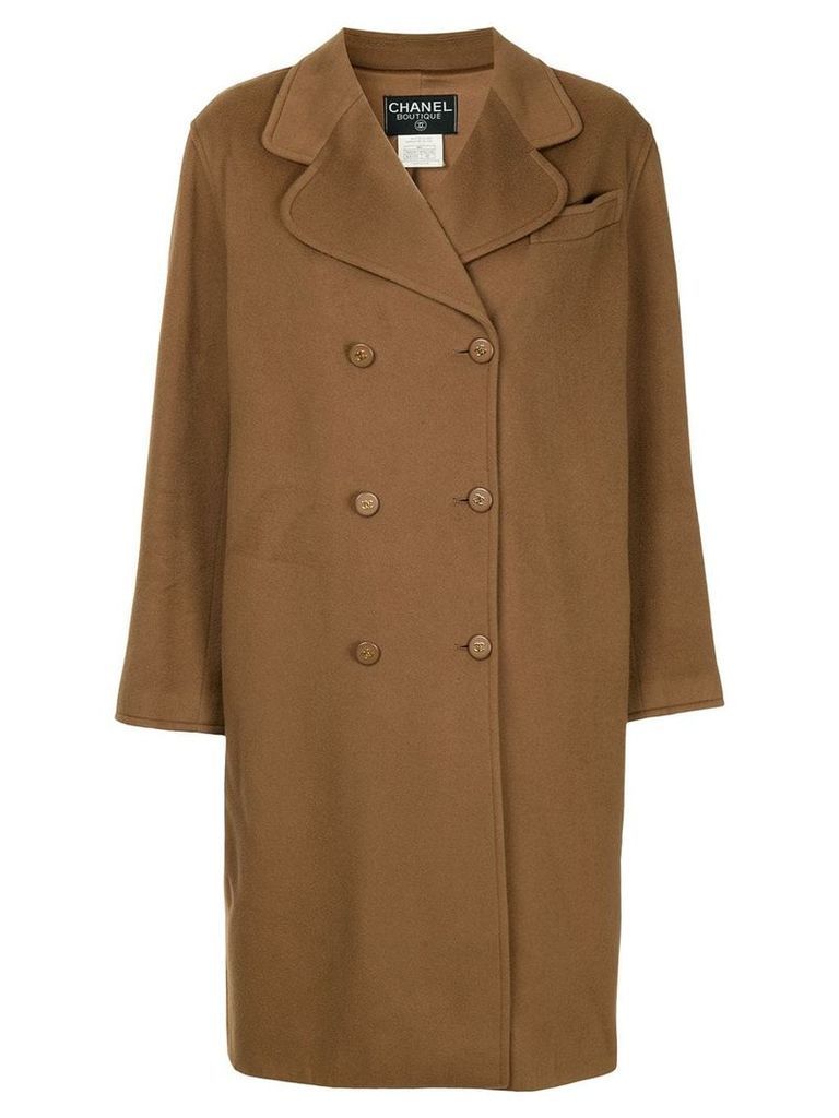 Chanel Pre-Owned cashmere double breasted coat - Brown