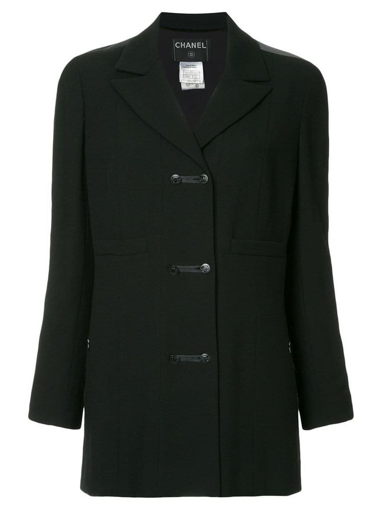 Chanel Pre-Owned long sleeve coat - Black