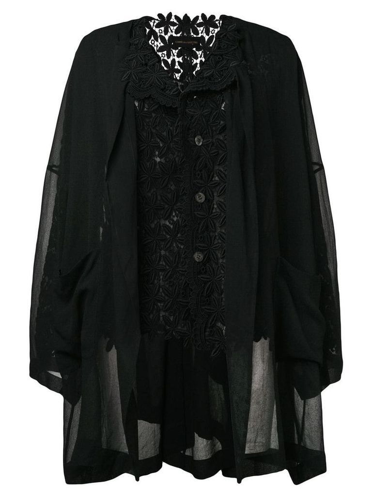Comme Des Garçons Pre-Owned 1989 macramé layered jacket - Black