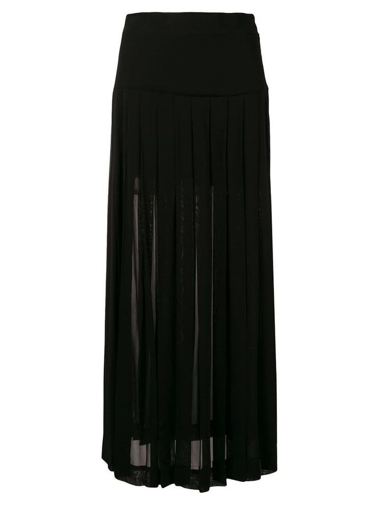 Moschino Pre-Owned pleated midi skirt - Black