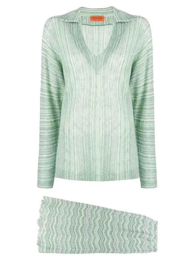 Missoni Pre-Owned ribbed knitted skirt set - Green