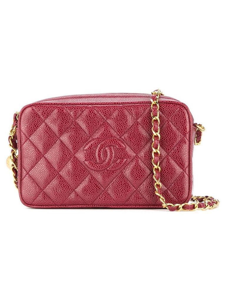 Chanel Pre-Owned 1994-1996 Chanel quilted chain shoulder bag - Red