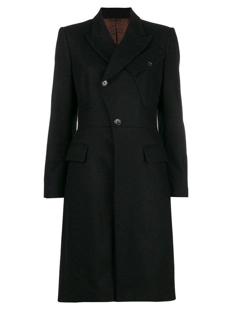 Jean Paul Gaultier Pre-Owned diagonal buttoned midi coat - Black