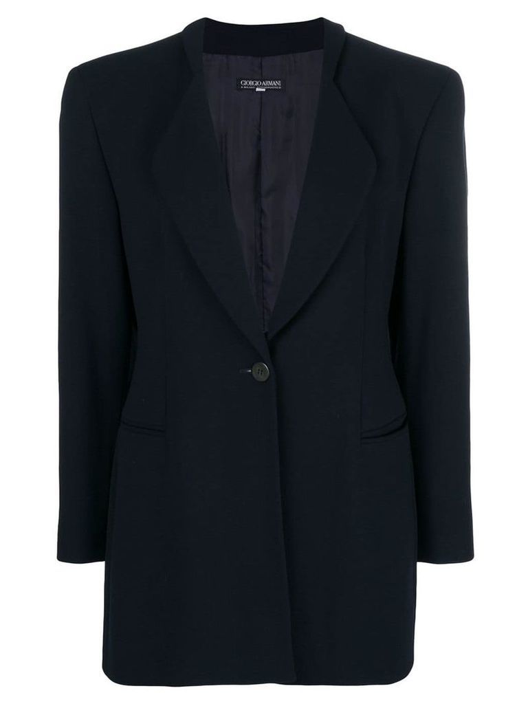 Giorgio Armani Pre-Owned 1990's slim elongated blazer - Blue