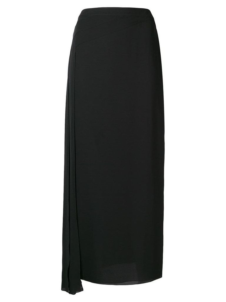 Chanel Pre-Owned draped midi skirt - Black