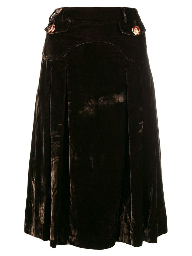 Dolce & Gabbana Pre-Owned velvety flared skirt - Green