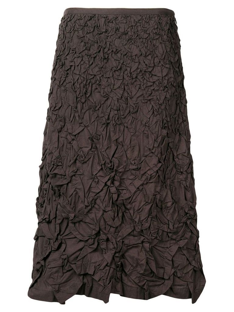Issey Miyake Pre-Owned 1990's textured A-line skirt - Brown