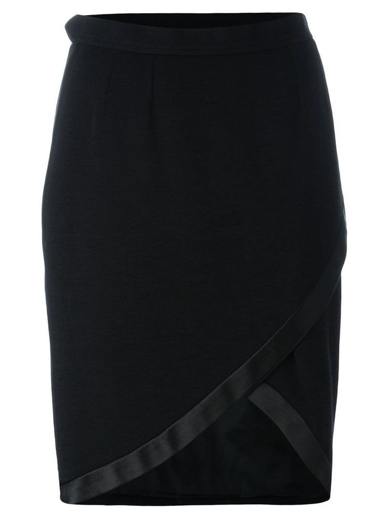 Yves Saint Laurent Pre-Owned asymmetrical wrap skirt - Black