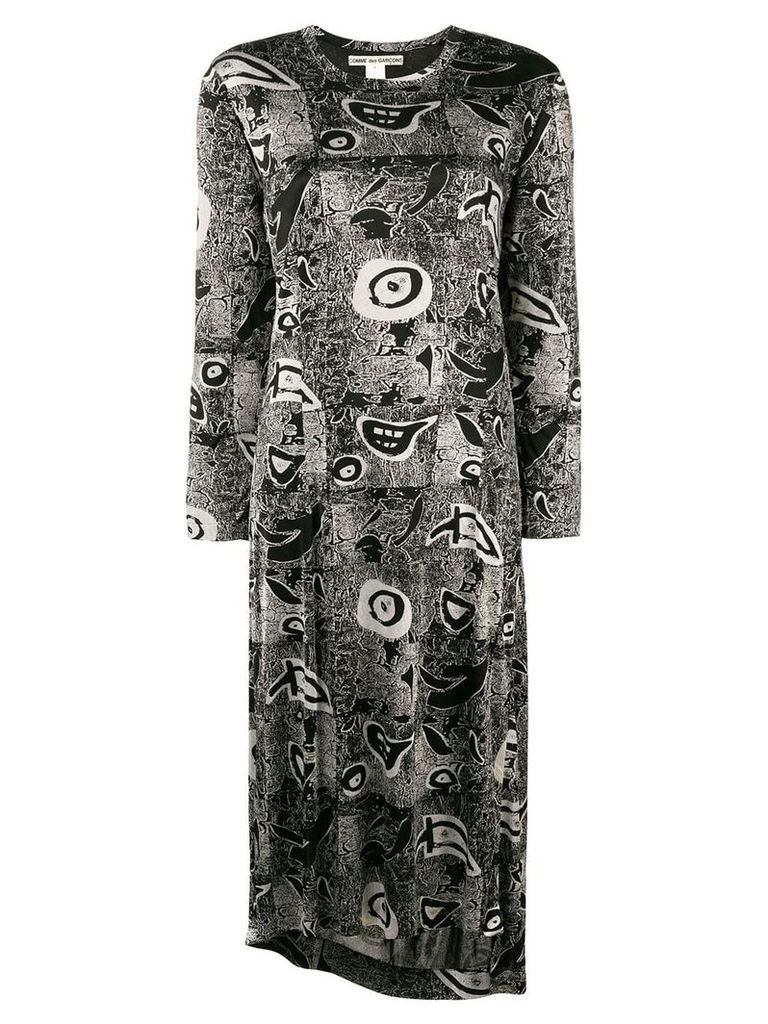 Comme Des Garçons Pre-Owned abstract print longsleeved dress - Black