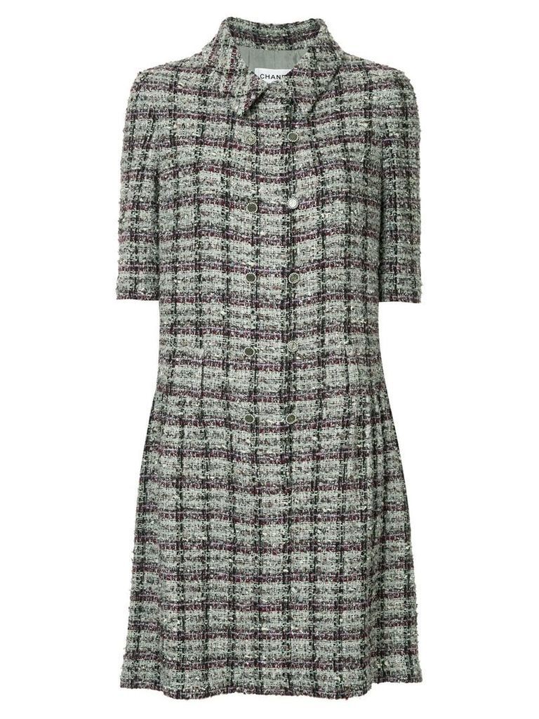 Chanel Pre-Owned short sleeve tweed one piece dress - Multicolour