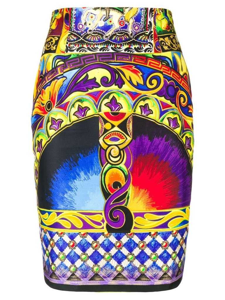 Versace Pre-Owned psychedelic print skirt - Black
