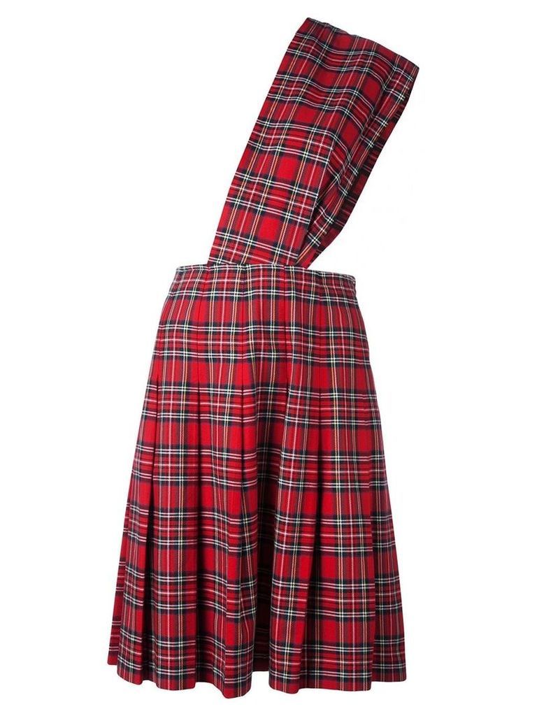 Comme Des Garçons Pre-Owned kilt dungaree skirt - Red