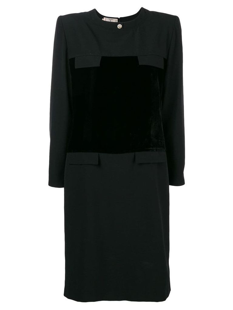 Valentino Pre-Owned long-sleeve panelled dress - Black