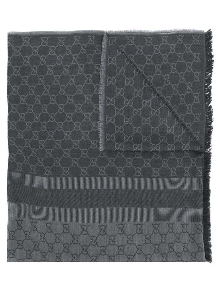 Gucci Pre-Owned jacquard GG logo scarf - Grey