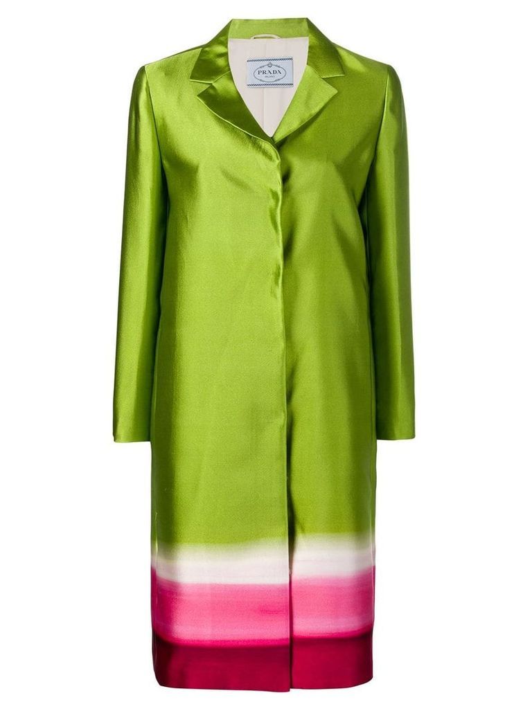 Prada Pre-Owned concealed fastening panelled coat - Green