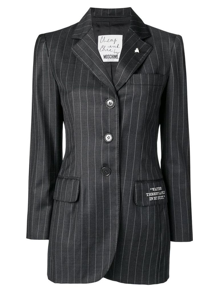 Moschino Pre-Owned pinstriped button-down blazer - Grey