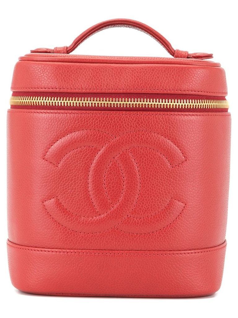 Chanel Pre-Owned 1996-1997 CC logos cosmetic vanity hand bag - Red