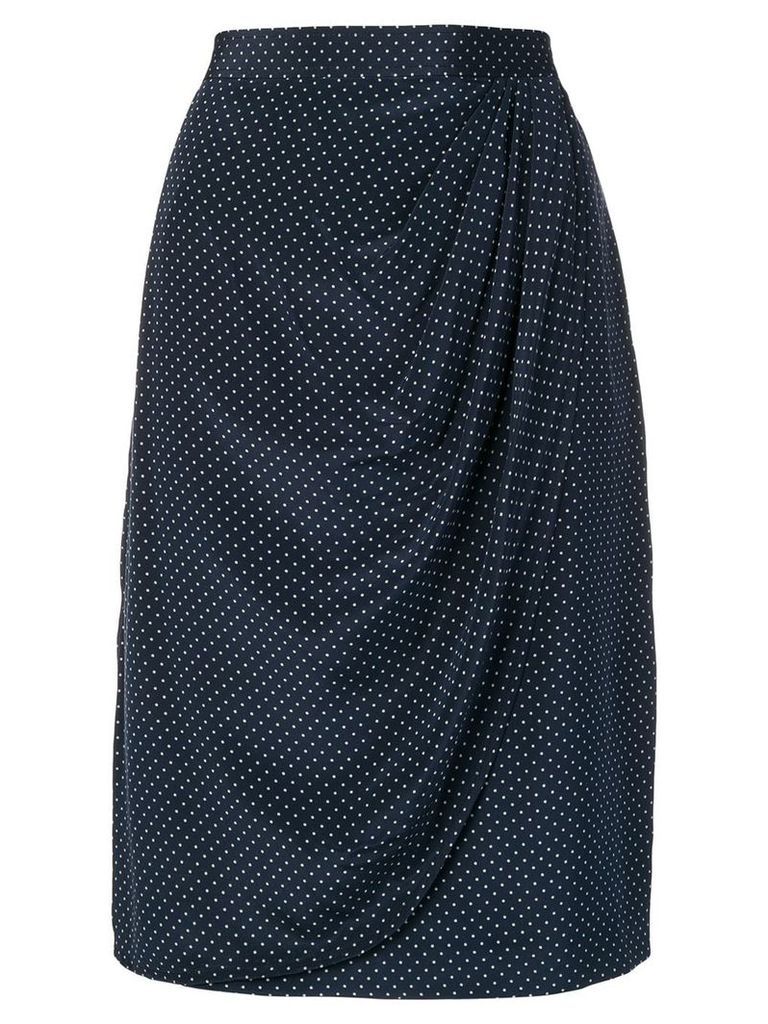 Valentino Pre-Owned draped polka dot skirt - Blue
