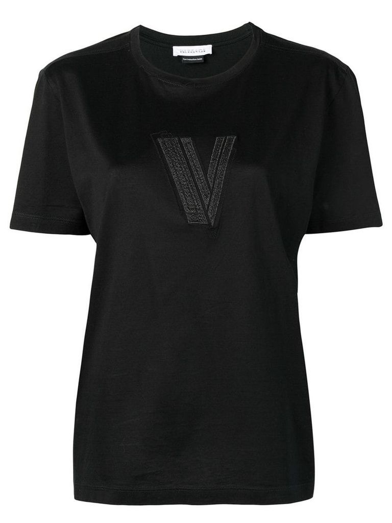Versace Pre-Owned logo embroidered T-shirt - Black