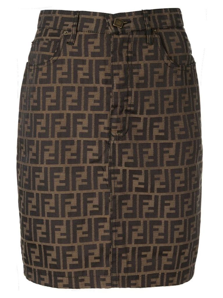 Fendi Pre-Owned FF logo mini skirt - Brown