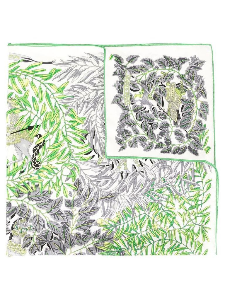 Hermès Pre-Owned plants print scarf - Green