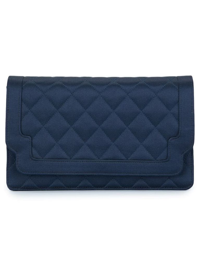 Chanel Pre-Owned 1989-1991 quilted clutch hand bag - Blue