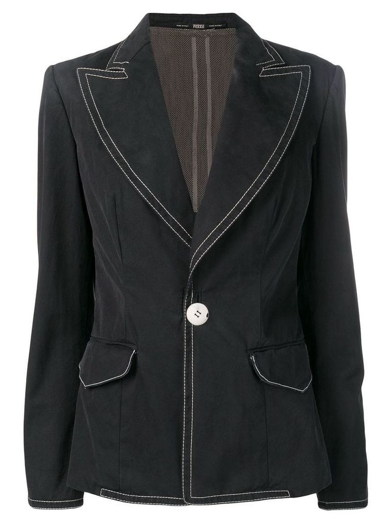 Gianfranco Ferré Pre-Owned 1990's stitching details blazer - Black