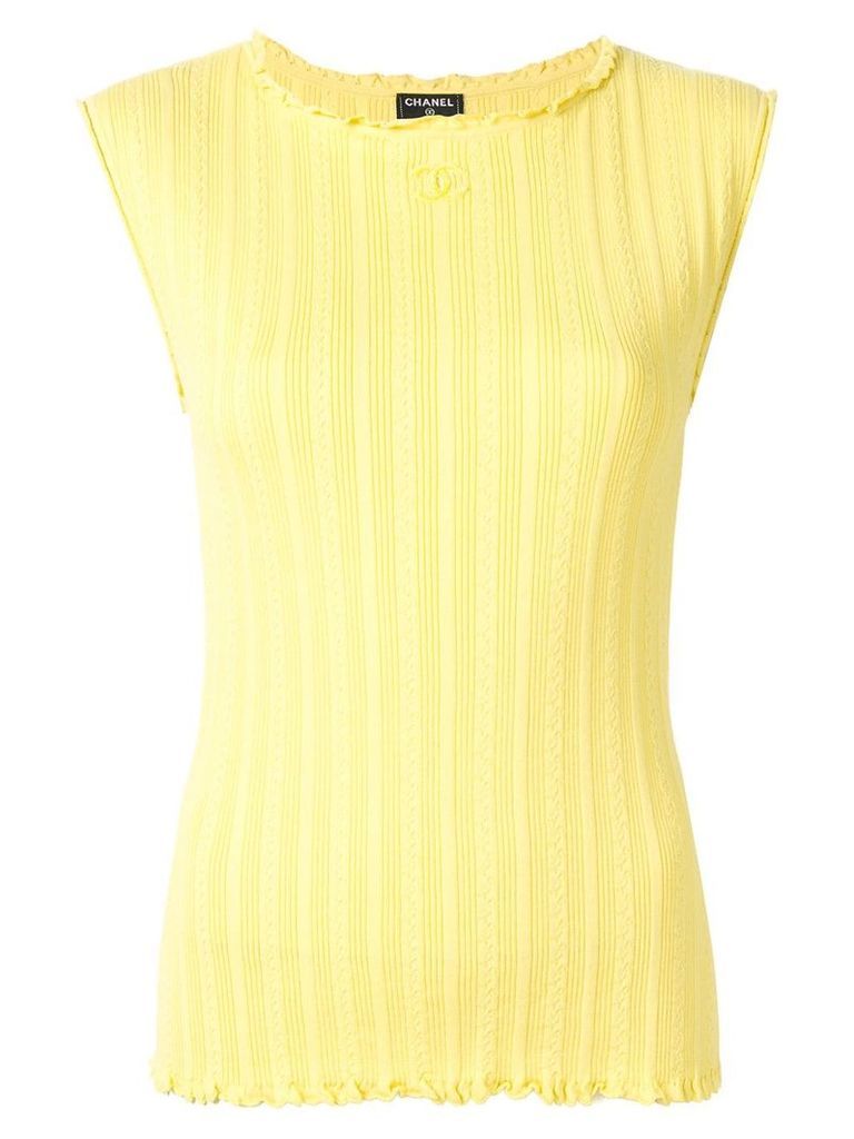 Chanel Pre-Owned knitted sleeveless top - Yellow