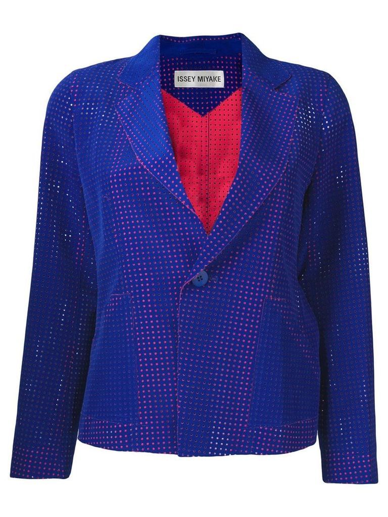 Issey Miyake Pre-Owned netted blazer - Blue
