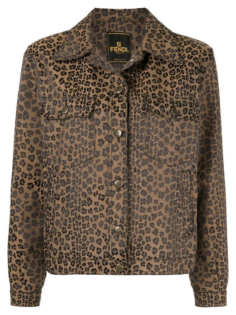 Fendi Pre-Owned leopard jacquard jacket - Brown