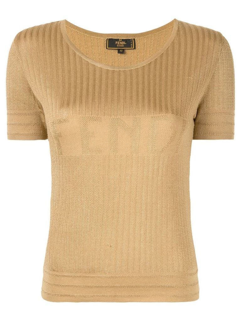 Fendi Pre-Owned logo knit top - Yellow