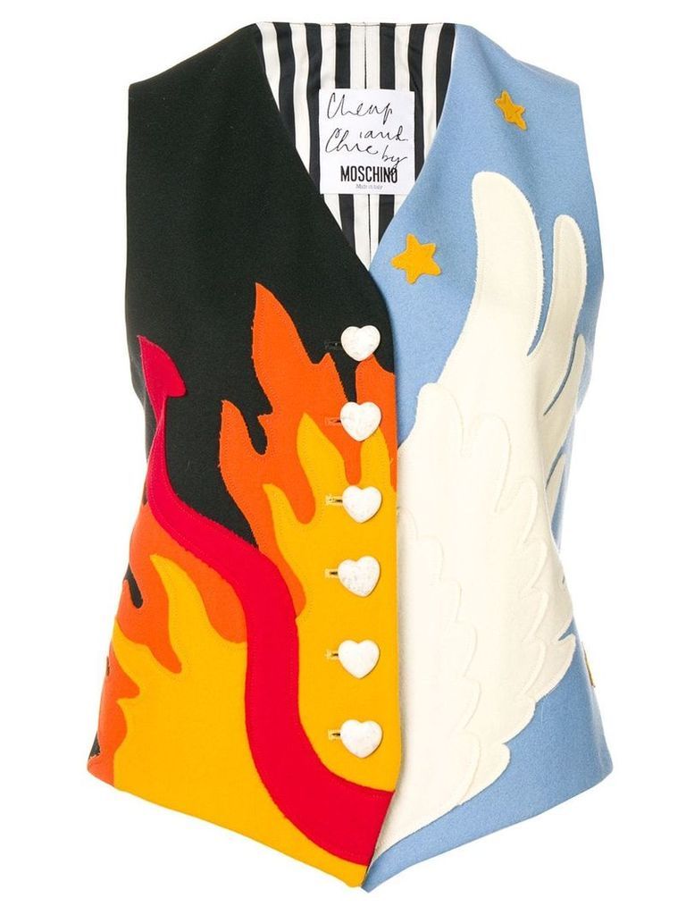 Moschino Pre-Owned Heaven and Hell appliqué waistcoat - Black