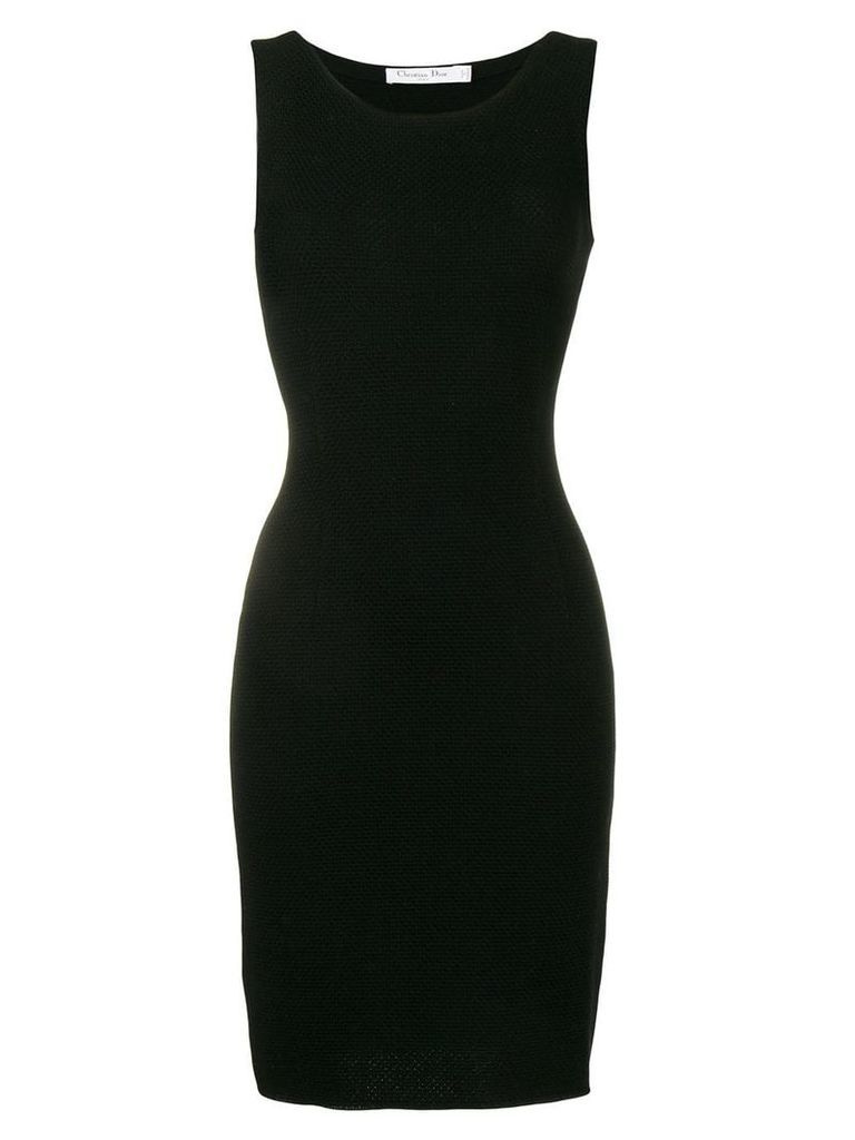 Christian Dior pre-owned textured midi dress - Black