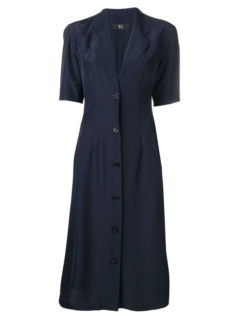 Yohji Yamamoto Pre-Owned pleated midi dress - Blue